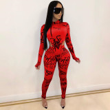 EVE Sexy Letter Print Bodysuit And Pants 2 Piece Sets AWN-5065