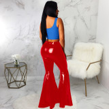 EVE Sexy PU Leather Long Boot Cut Pants SMR-9538