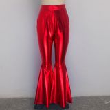 EVE Sexy PU Leather Long Boot Cut Pants SMR-9538