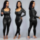 EVE Sexy Bodysuit And Skinny Pants Two Piece Sets YN-063