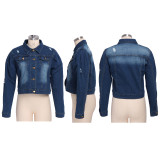 EVE Casual Long Sleeves Short Denim Jacket Coats SMR-9513