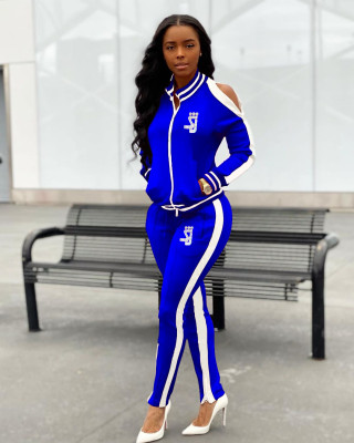 EVE Casual Tracksuit Cold Shoulder Two Piece Sets YNB-7050