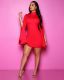 EVE Sexy Long Flare Sleeve Turtleneck Bodycon Mini Dress LSL-6330