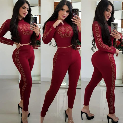 Wholesale Casual Long Sleeve Two Piece Pants Sets Lq 5817