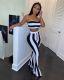 EVE Stripe Tube Top Two Piece Pant Set HMS-5253