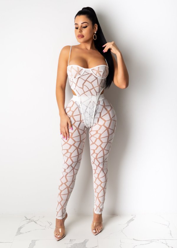 Sexy Mesh Nightclub Perspective Two-piece Set AIL-079