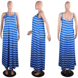 Stripe Print Long Bohemia Dress AIL-036