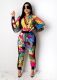 EVE Colorful Printed Tassel Long Sleeve 2 Piece Set LUO-3036