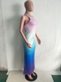 EVE Gradient Sexy Halter Backless Waist Maxi Dress LSD-8138