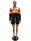 EVE Casual Tracksuit Hooded Two Piece Shorts Set LSD-8292