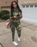 EVE Fashion Camouflage Letters Casual Sports Suit LSD-8633