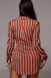 EVE Fashion Sexy Striped Tie Waist Shirt Dress BS-1074
