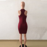 EVE Sexy Sleeveless Hollow Out Bodycon Club Dress OD-8023