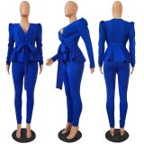 EVE Fashion Ruffle Casual Two-piece Suit CM-639