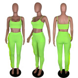 EVE Solid Color Vest Leggings Two Piece Set CHY-1174