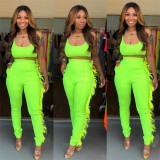 EVE Solid Color Vest Leggings Two Piece Set CHY-1174