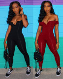 EVE Plus Size V-neck Tube Top Jumpsuit CHY-1049
