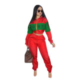 EVE Casual Patchwork Tracksuit Two Piece Sets SHD-9052