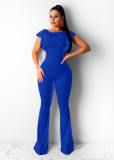 EVE Sexy Backless Ruffles Sleeve Flared Jumpsuits BGN-051