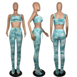 EVE Tie Dye Crop Top Stacked Pants Two Piece Suits OY-L6100
