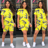 EVE Cartoon Rabbit Print T Shirt Shorts Two Piece Sets MIL-L102