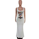 EVE Casual Printed Sleeveless Maxi Tank Dress MEM-8274