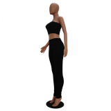 EVE Solid Tube Top And Pants Casual Two Piece Sets TR-1011