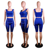 Casual Tank Tops And Shorts Fitness 2 Piece Sets WY-6641