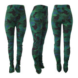 EVE Camouflage Print Long Stacked Pants AL-167