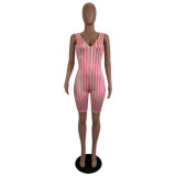 EVE Sexy Striped Sleeveless Skinny Playsuit DAI-8216