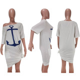 EVE Fashion Printed Loose Casual Midi Dress TK-6082