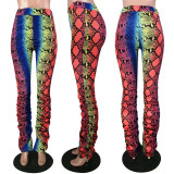 EVE Casual Printed Split Long Stacked Pants MYP-8914
