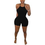 EVE Plus Size Solid Backless Strap Skinny Romper FNN-8387