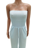 EVE Solid Strapless Sleeveless Wide Lge Jumpsuits TR-1035