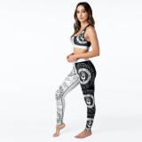 EVE Sexy Letter Print Tank Top And Pants Two Piece Sets LSL-6352