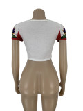 EVE Casual Printed Short Sleeve Slim T Shirts Top FNN-8386