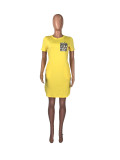 EVE Fashion Plus Size  Leopard Pocket Stitching Dress WAF-5010