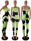 EVE Tie Dye Strapless Skinny One Piece Tube Jumpsuits WSM-5146