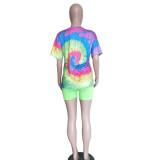EVE Tie Dye Print Casual Two Piece Shorts Set BN-9233