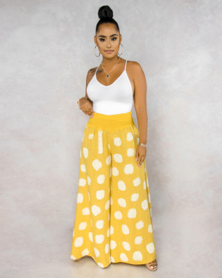 EVE Casual Polka Dot Print Wide Leg Long Pants BS-1193