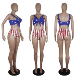EVE Plus Size Sexy America Flag Print Bikinis Sets SHD-9266