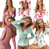 EVE Trendy Printed Long Sleeve One Piece Rompers YIY-5158