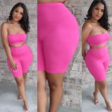 EVE Casual Tube Top Shorts Two Piece Set TR-1028