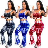 EVE Plus Size Printed Tube Top Flared Pants Two Piece Set OYF-8027-1