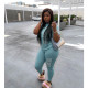 EVE Plus Size Pink Letter Print Short Sleeve Two Piece Pants Set YIM-8101-1