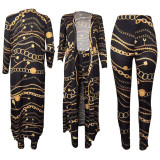 Plus Size 4XL Full Sleeve Long Cloak+Pants 2 Piece Sets XMY-9189