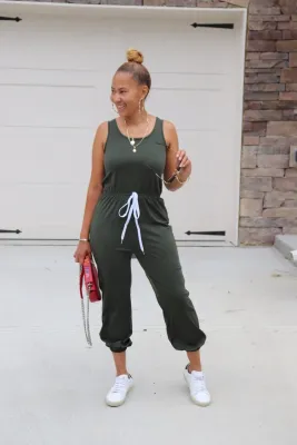 EVE Solid Sleeveless O Neck Casual One Piece Jumpsuit SFY-142