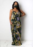EVE Sexy Printed Spaghetti Strap Maxi Dress Without Mask TR-1053