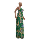 EVE Sexy Printed Spaghetti Strap Maxi Dress Without Mask TR-1053