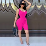 EVE Solid Sleeveless Sexy Bodycon Rompers HM-6331